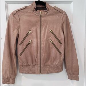Alice + Olivia Pink Leather Jacket